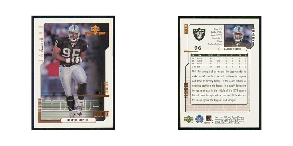 2000 Upper Deck MVP Darrell Russell Raiders #125