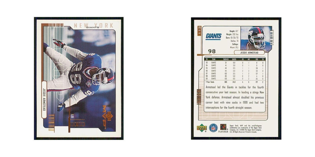 2000 Upper Deck MVP Jessie Armstead Giants #113