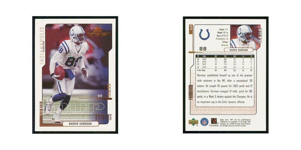 2000 Upper Deck MVP Marvin Harrison Colts #68