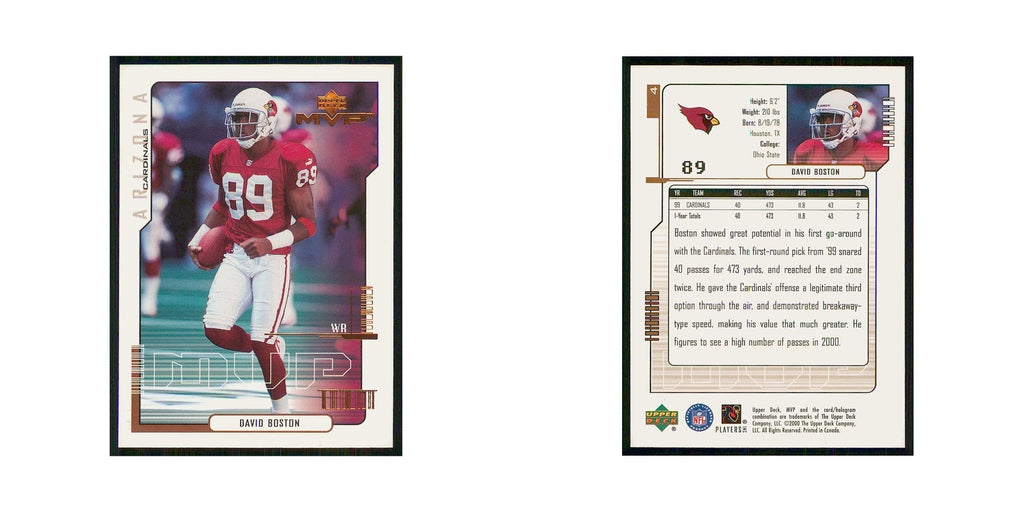2000 Upper Deck MVP David Boston Cardinals #4