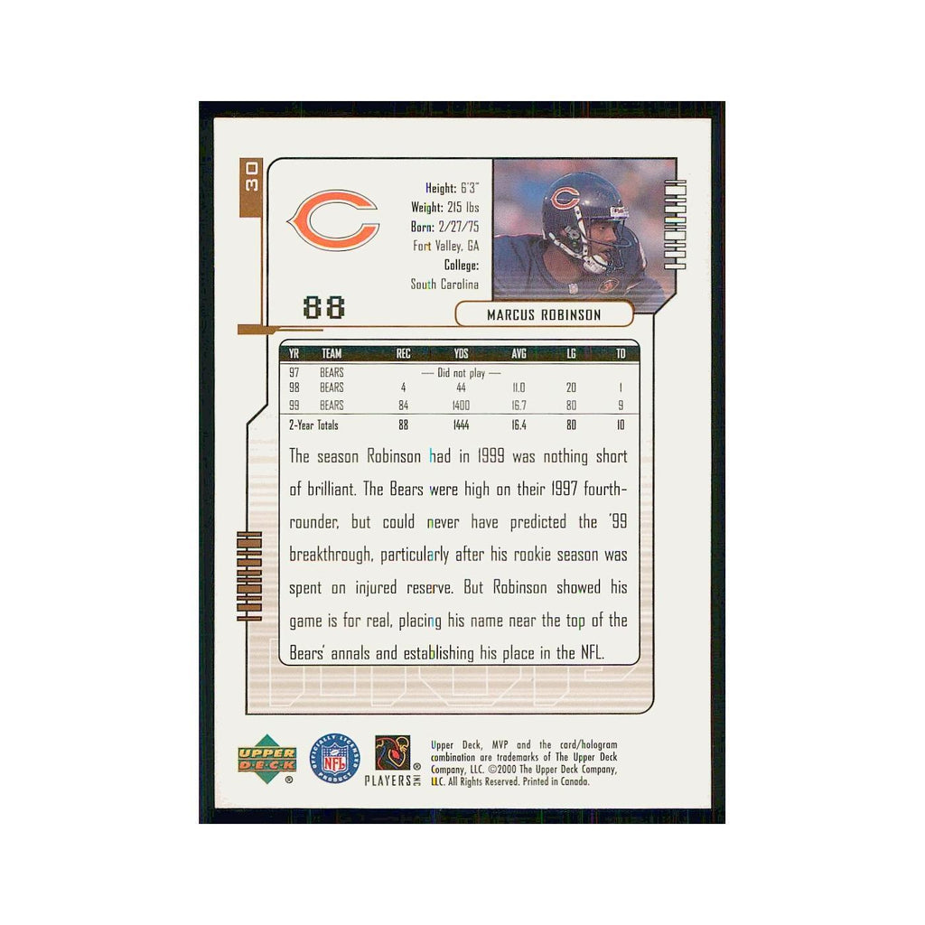 2000 Upper Deck MVP Marcus Robinson Bears #30
