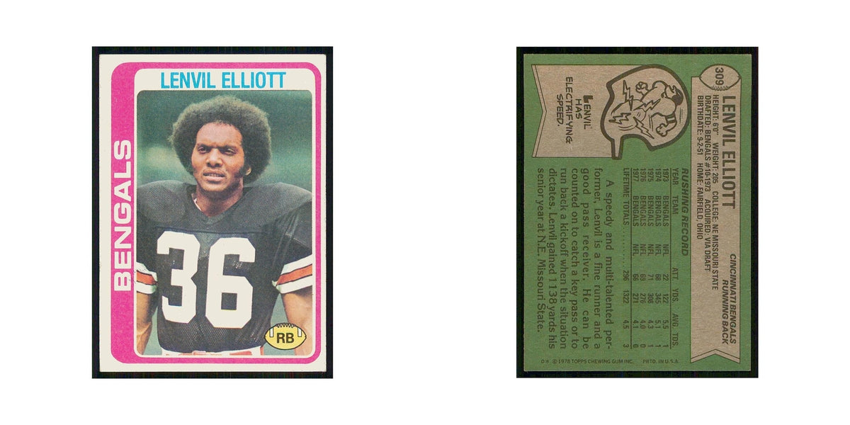 1978 Topps Lenvil Elliott Bengals #309