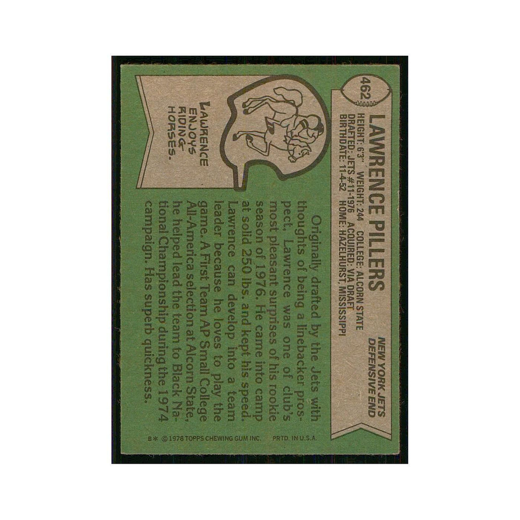 1978 Topps Lawrence Pillers Jets #462