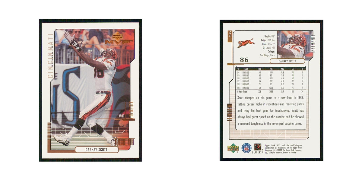 2000 Upper Deck MVP Darnay Scott Bengals #36