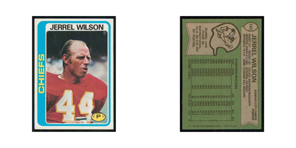 1978 Topps Jerrel Wilson Chiefs #142