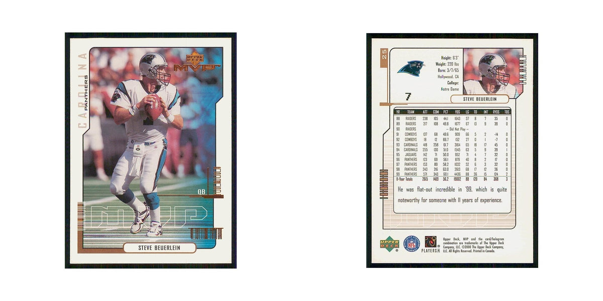 2000 Upper Deck MVP Steve Beuerlein Panthers #25
