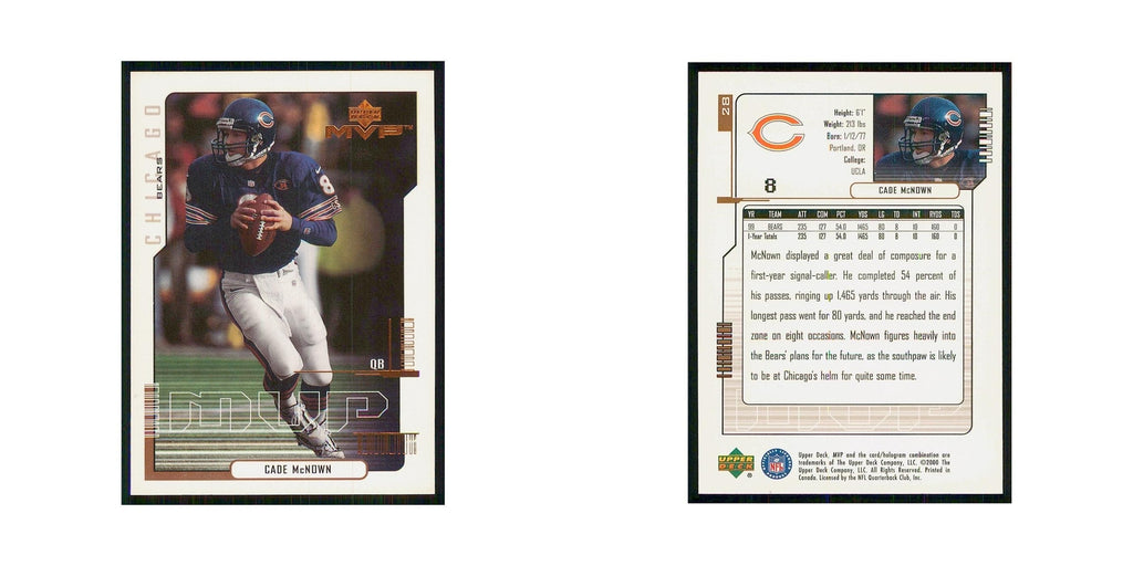 2000 Upper Deck MVP Cade McNown Bears #28