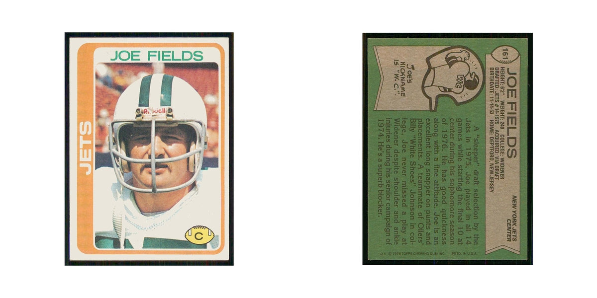 1978 Topps Joe Fields Jets #161