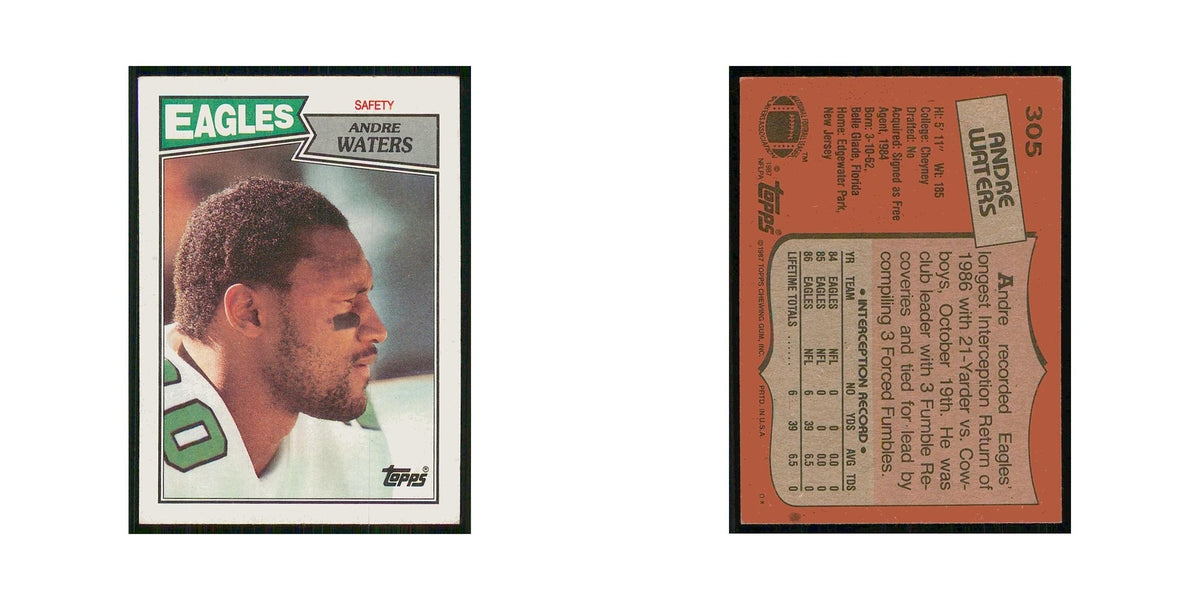 1987 Topps Andre Waters RC Eagles #305