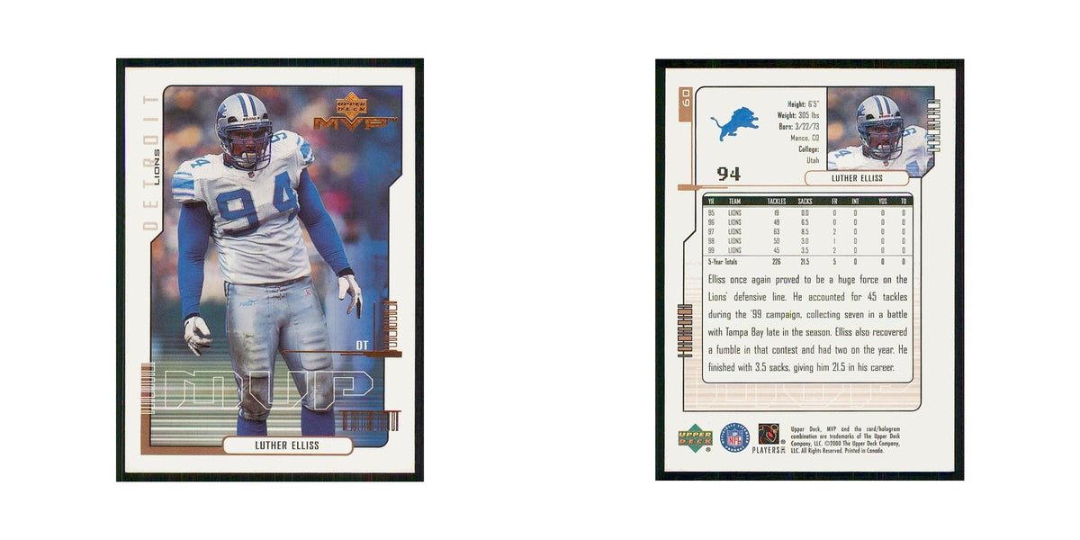 2000 Upper Deck MVP Luther Elliss Lions #60