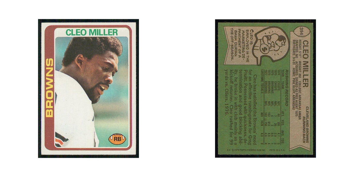 1978 Topps Cleo Miller Browns #394