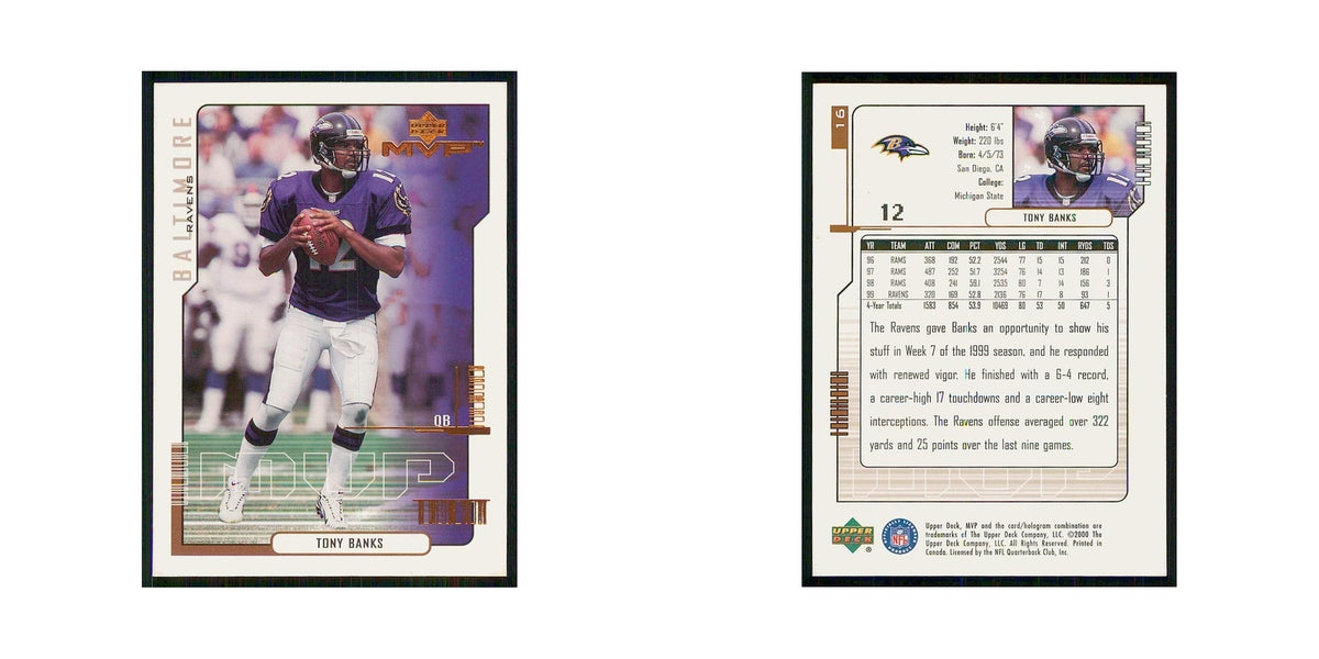 2000 Upper Deck MVP Tony Banks Ravens #16