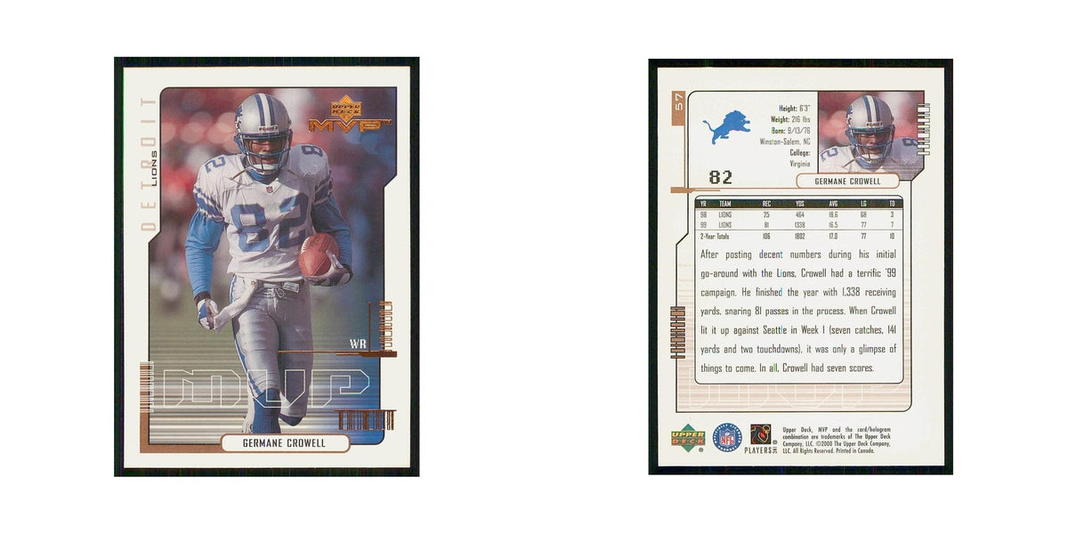 2000 Upper Deck MVP Germane Crowell Lions #57