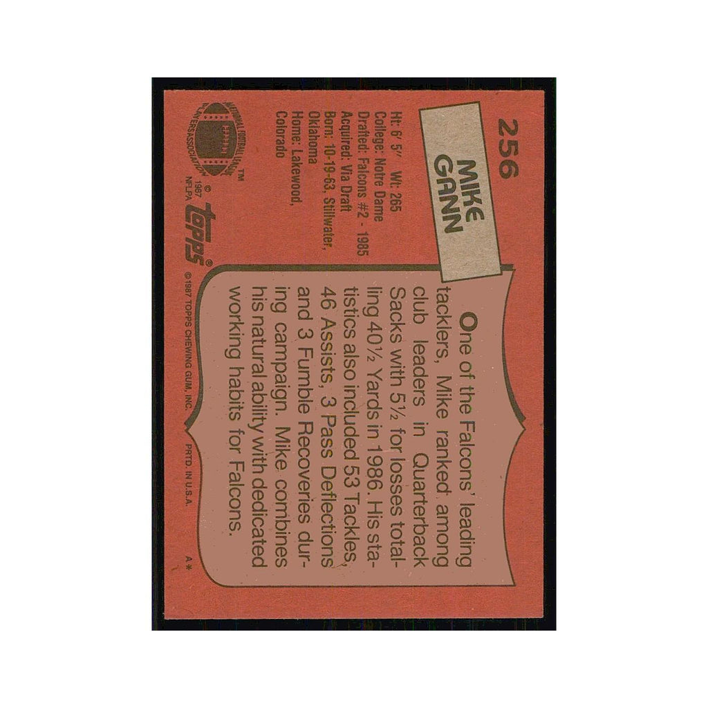 1987 Topps Mike Gann RC Falcons #256