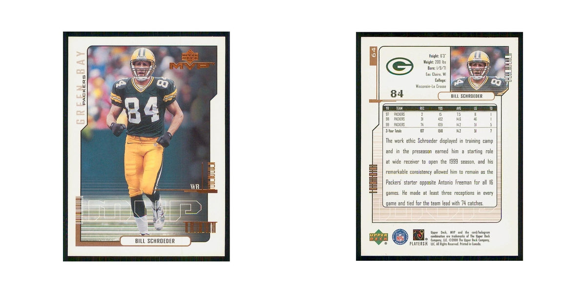 2000 Upper Deck MVP Bill Schroeder Packers #64
