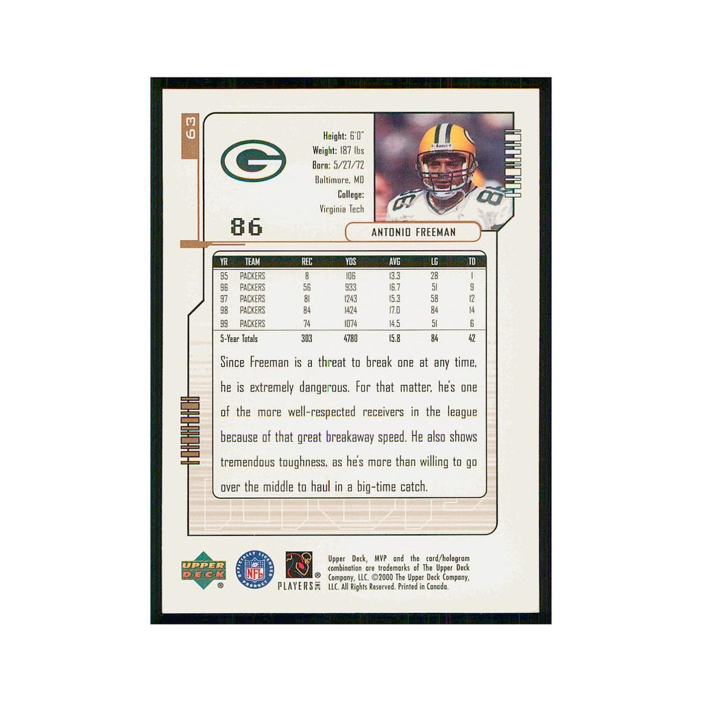 2000 Upper Deck MVP Antonio Freeman Packers #63