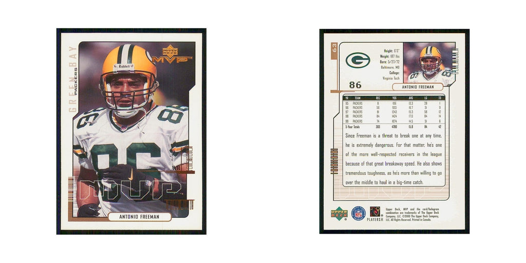 2000 Upper Deck MVP Antonio Freeman Packers #63