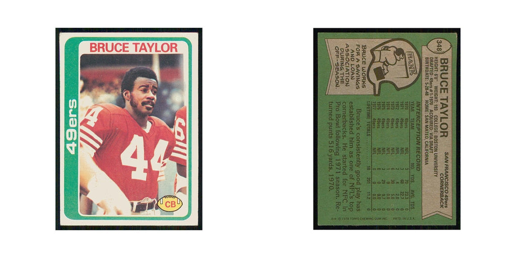 1978 Topps Bruce Taylor 49ers #348