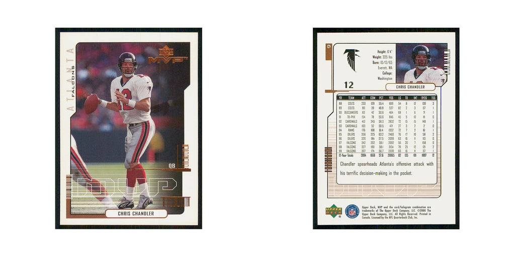 2000 Upper Deck MVP Chris Chandler Falcons #9