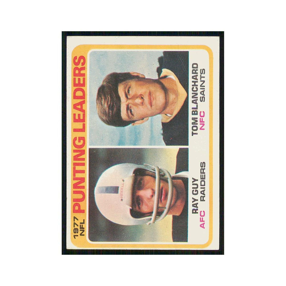 1978 Topps Ray Guy/Tom Blanchard Oakland Raiders/New Orleans Saints #336