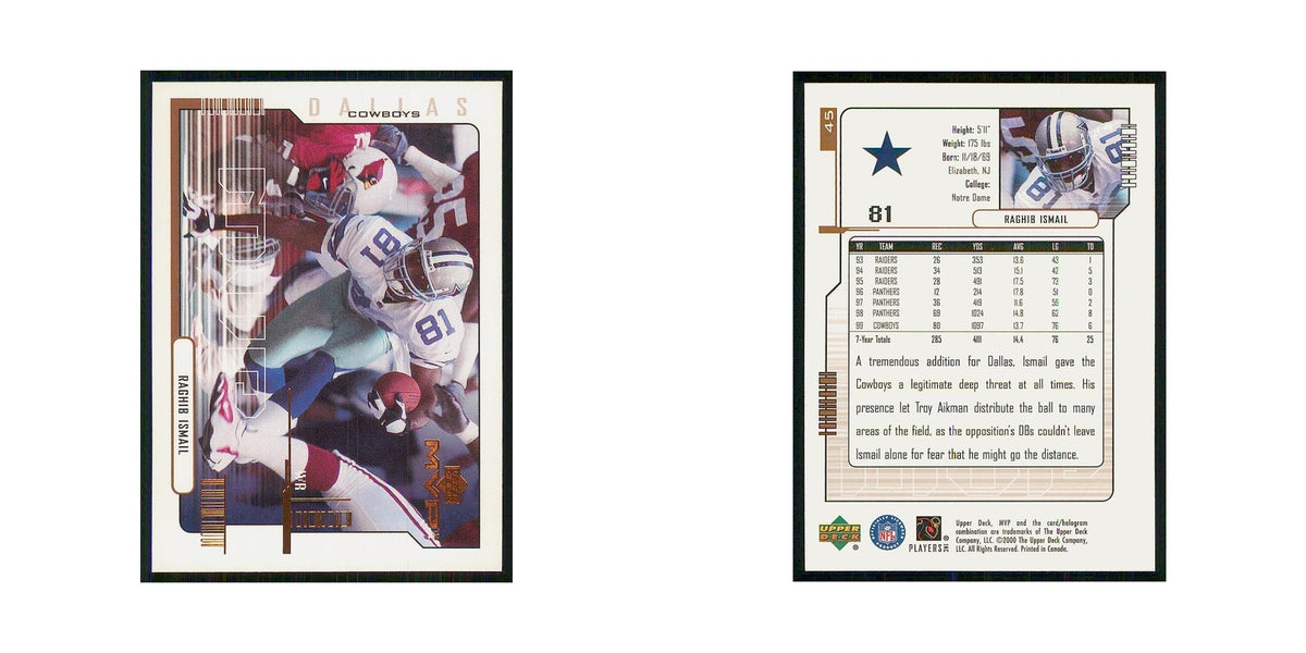 2000 Upper Deck MVP Raghib Ismail Cowboys #45