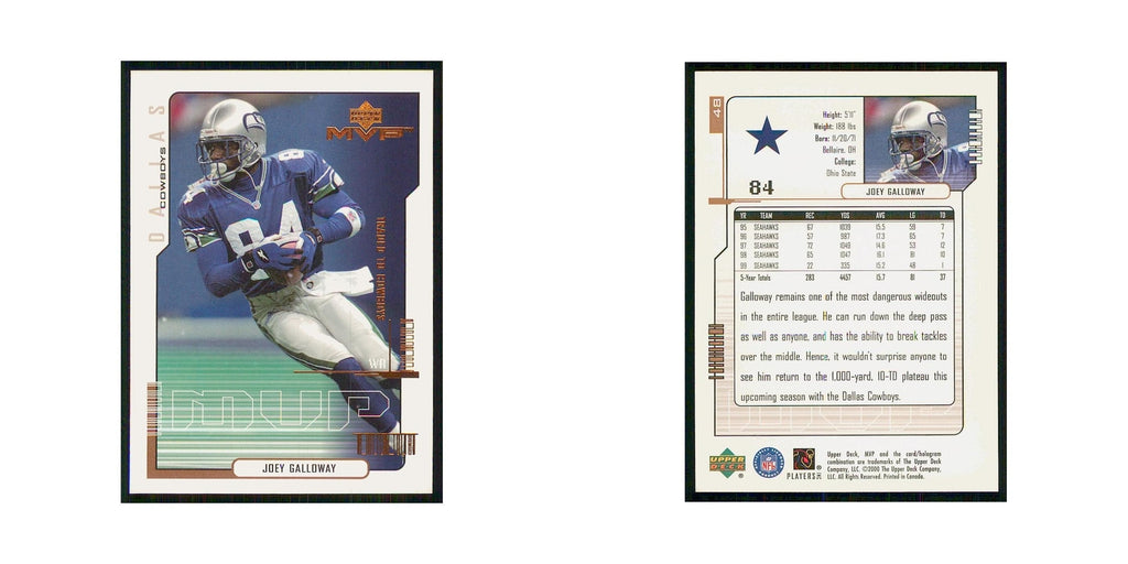2000 Upper Deck MVP Joey Galloway Cowboys #48