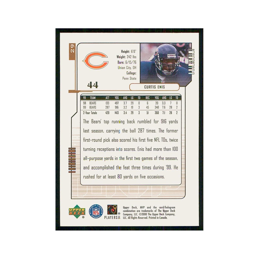 2000 Upper Deck MVP Curtis Enis Bears #29