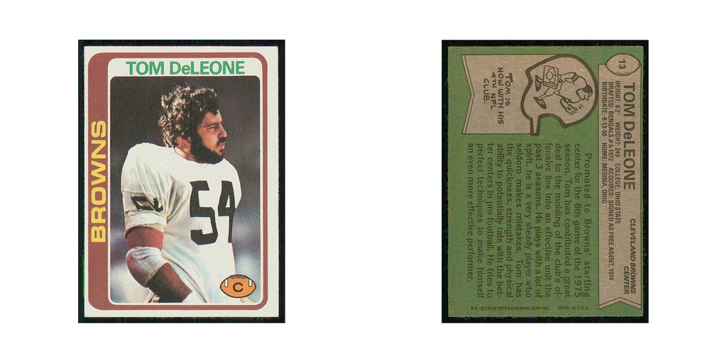 1978 Topps Tom DeLeone Browns #13
