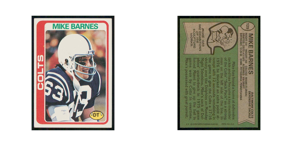 1978 Topps Mike Barnes Baltimore Colts #129
