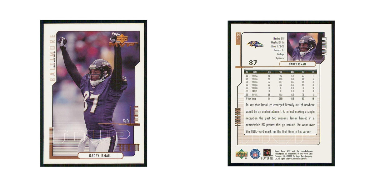 2000 Upper Deck MVP Qadry Ismail Ravens #12