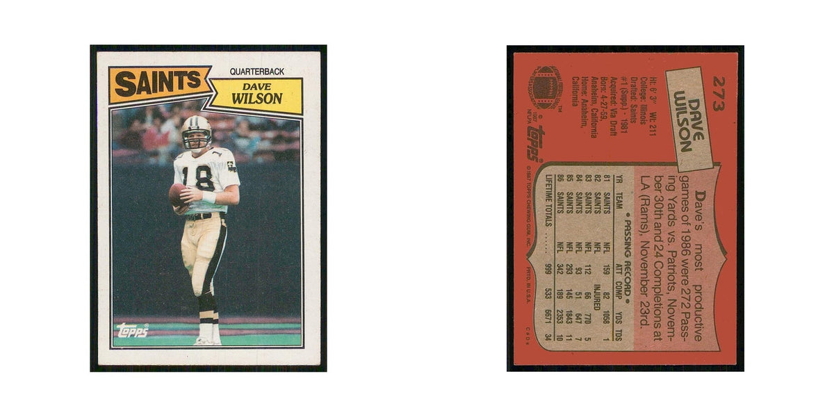 1987 Topps Dave Wilson Saints #273