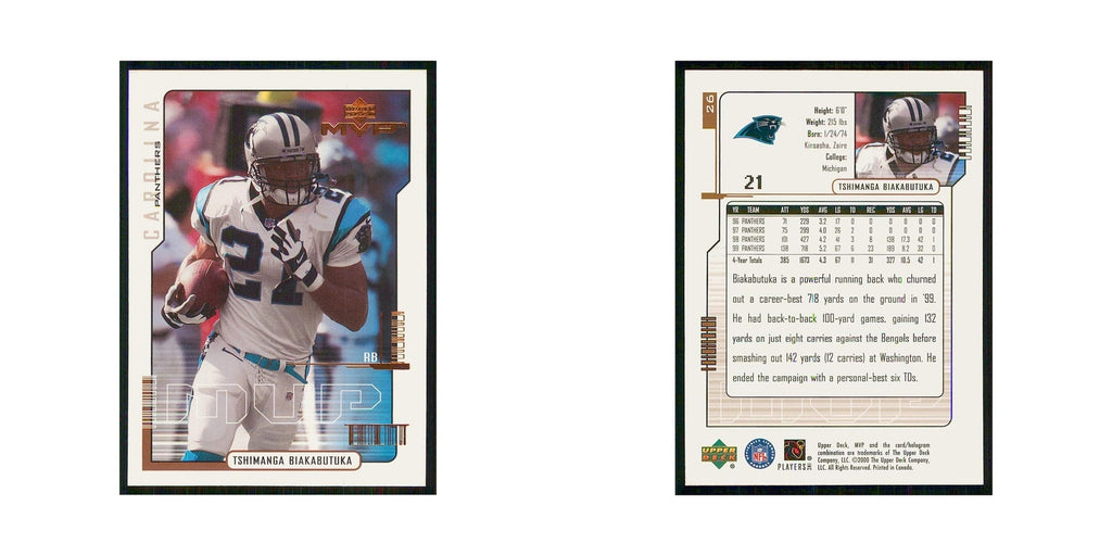 2000 Upper Deck MVP Tim Biakabutuka Panthers #26
