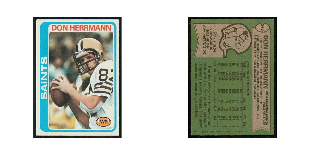 1978 Topps Don Herrmann Saints #243