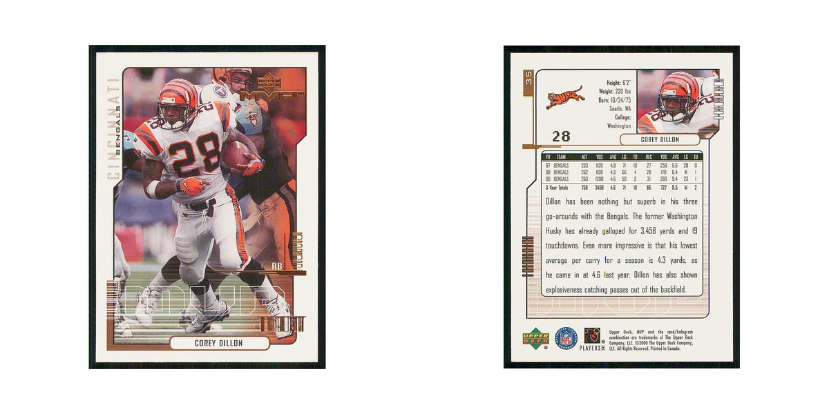 2000 Upper Deck MVP Corey Dillon Bengals #35