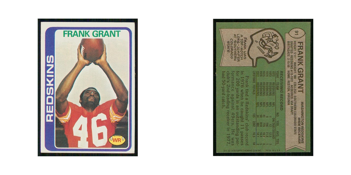 1978 Topps Frank Grant Redskins #91