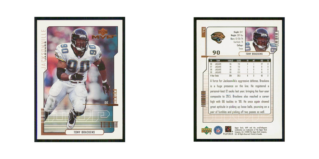 2000 Upper Deck MVP Tony Brackens Colts #76