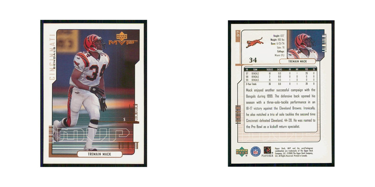 2000 Upper Deck MVP Tremain Mack Bengals #37