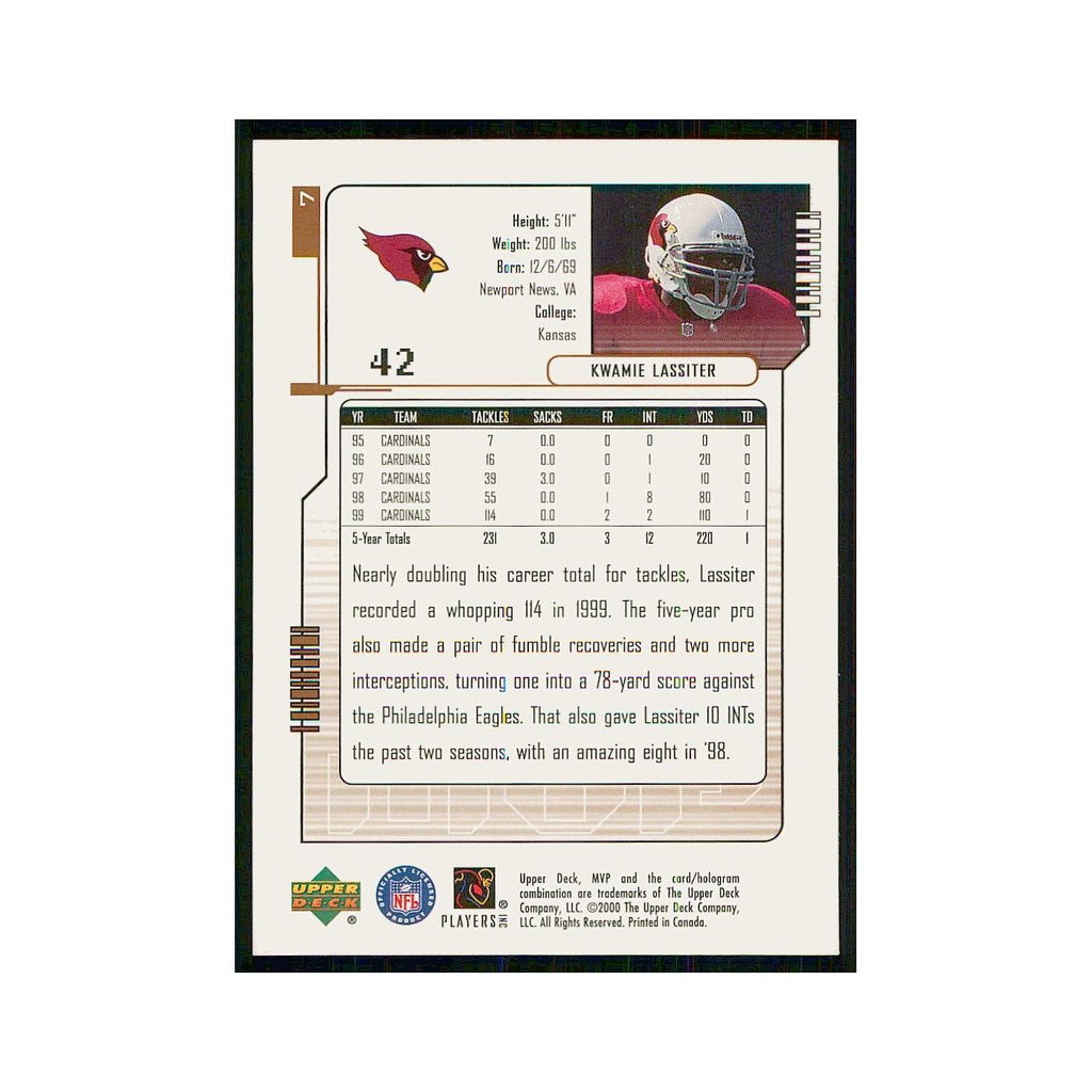 2000 Upper Deck MVP Kwamie Lassiter Cardinals #7