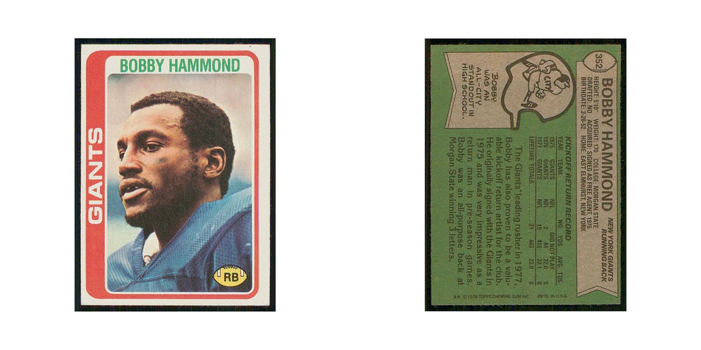 1978 Topps Bobby Hammond RC Giants #352