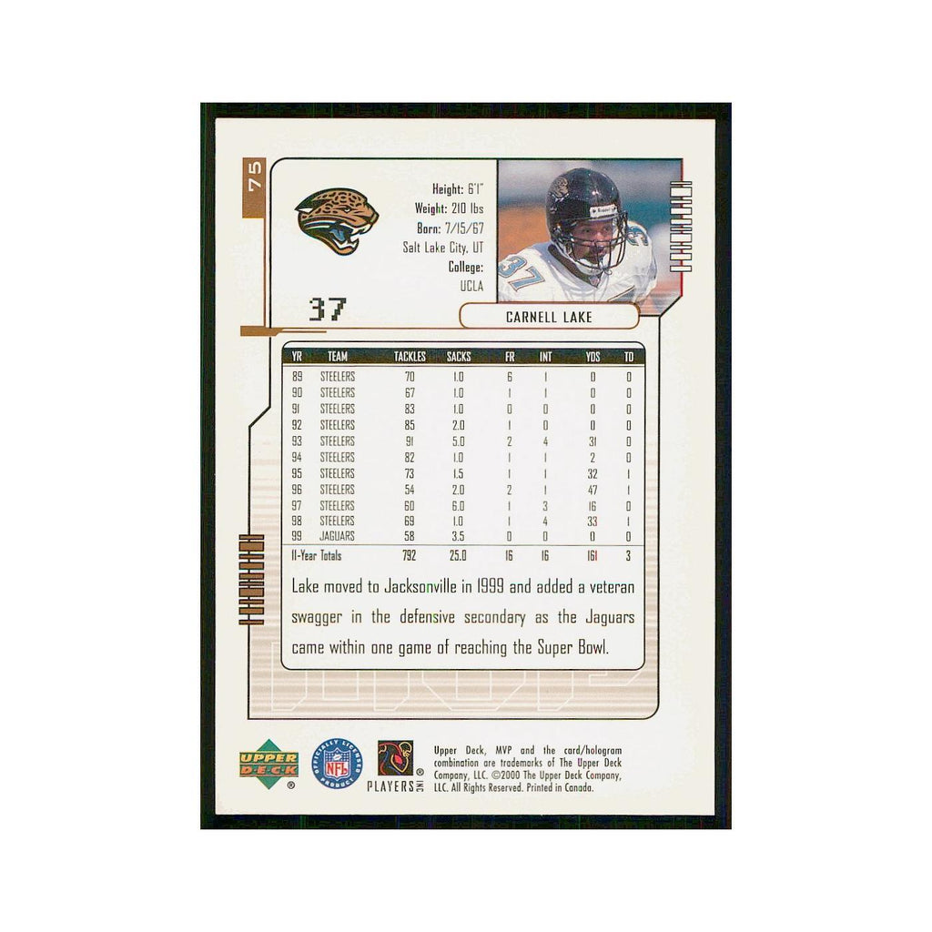 2000 Upper Deck MVP Carnell Lake Jaguars #75