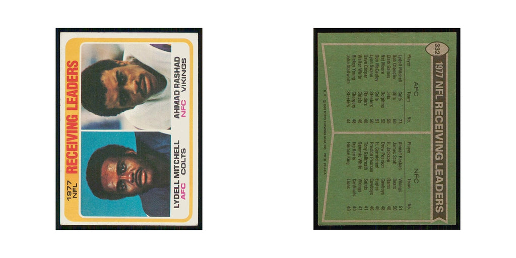 1978 Topps Lydell Mitchell/Ahmad Rashad Baltimore Colts/Minnesota Vikings #332