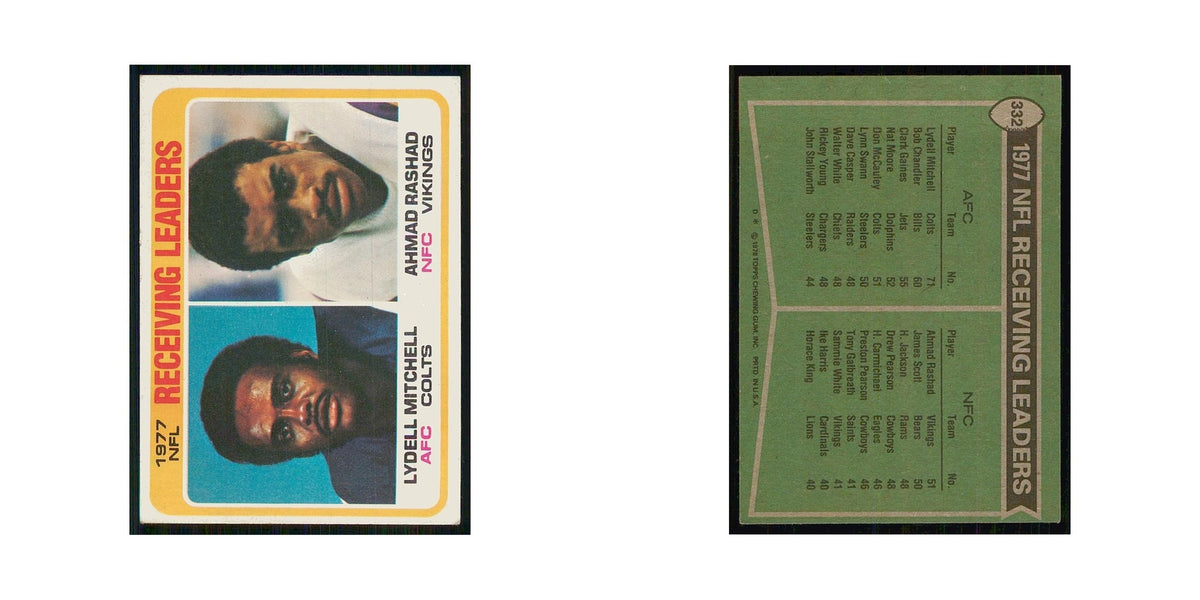 1978 Topps Lydell Mitchell/Ahmad Rashad Baltimore Colts/Minnesota Vikings #332