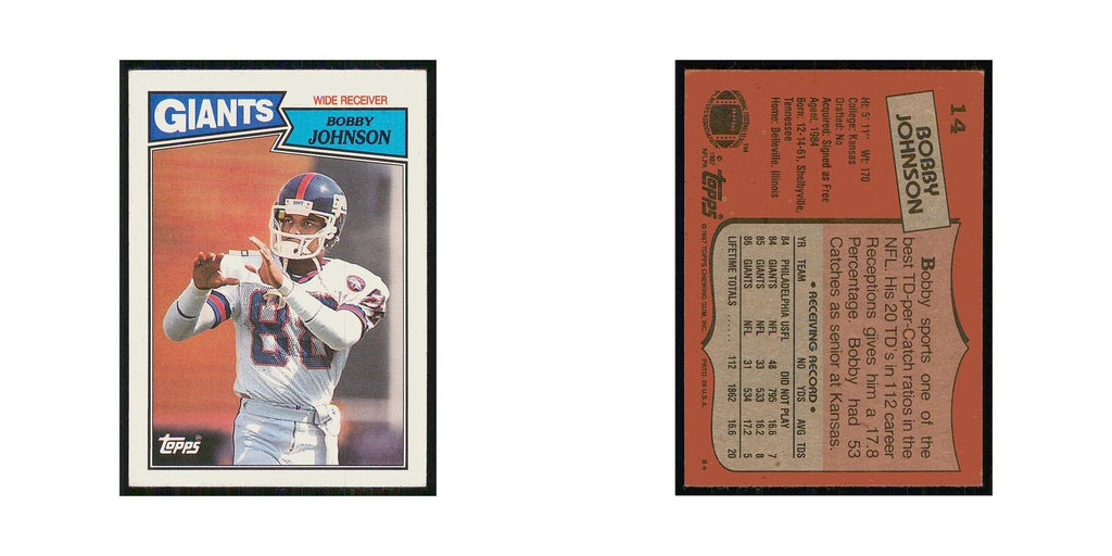 1987 Topps Bobby Johnson Giants #14