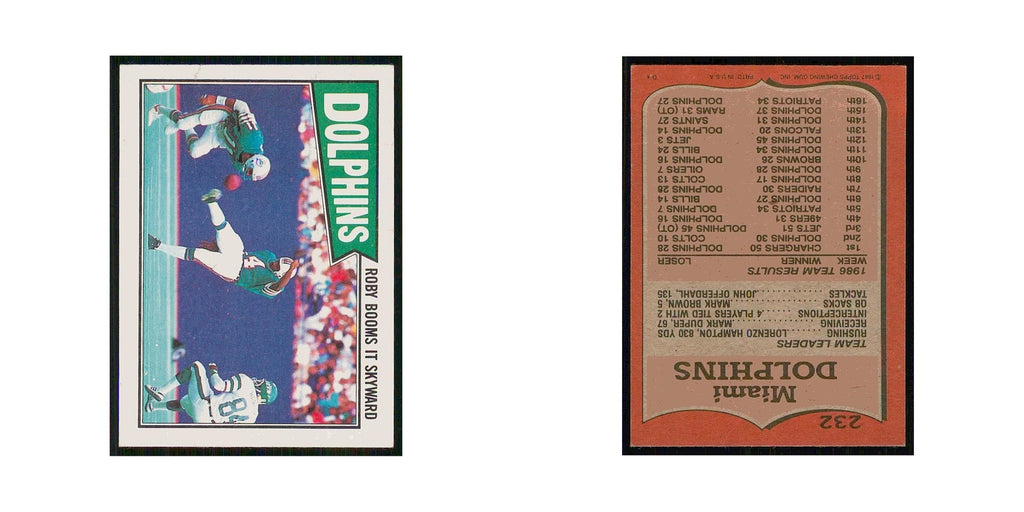 1987 Topps Reggie Roby Dolphins #232