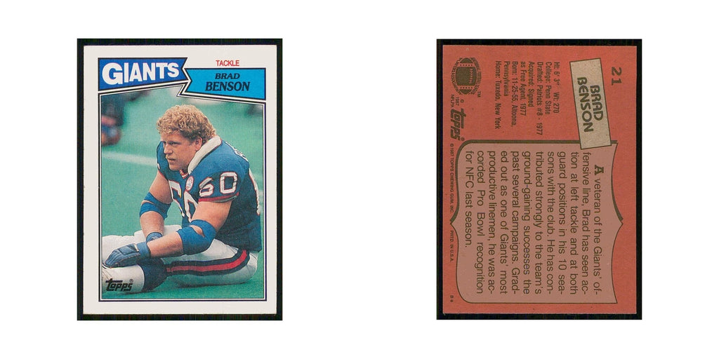 1987 Topps Brad Benson Giants #21