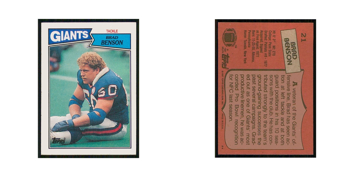 1987 Topps Brad Benson Giants #21