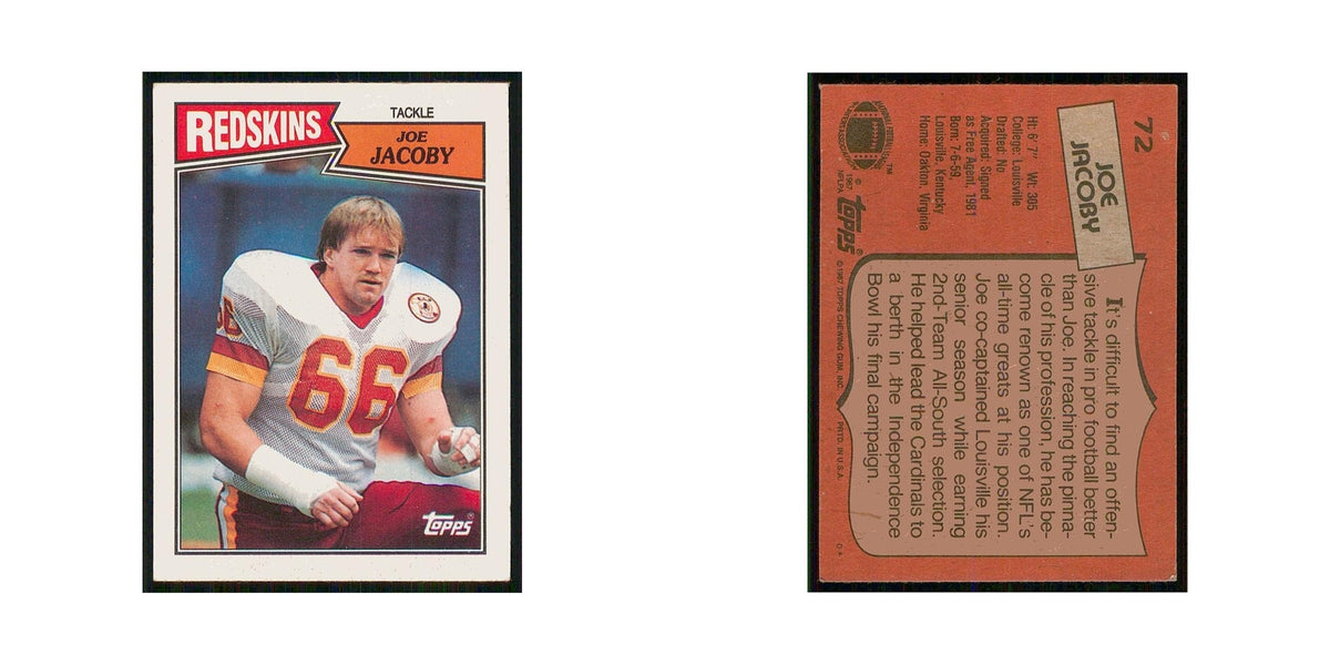 1987 Topps Joe Jacoby Redskins #72