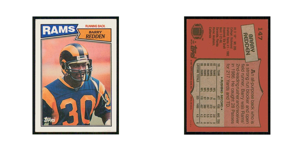 1987 Topps Barry Redden Rams #147