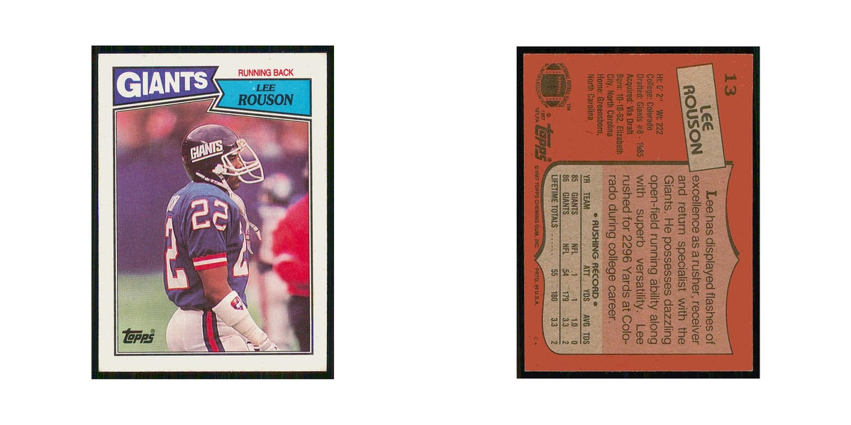 1987 Topps Lee Rouson RC Giants #13