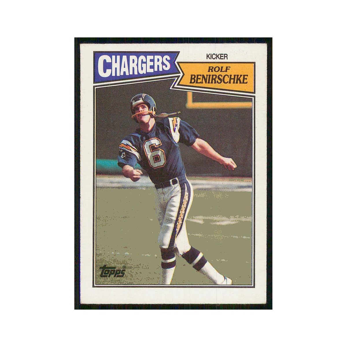 1987 Topps Rolf Benirschke San Diego Chargers #345